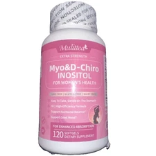 Multitea Extra Strength Myo & D-Chiro Inositol 60 Capsules Vitamin D3, Exp:03/27