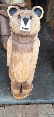 Kettensäge Schnitzerei Bär Ulme Holz Haus Garten Skulptur Dekoration tolle Geschenkidee