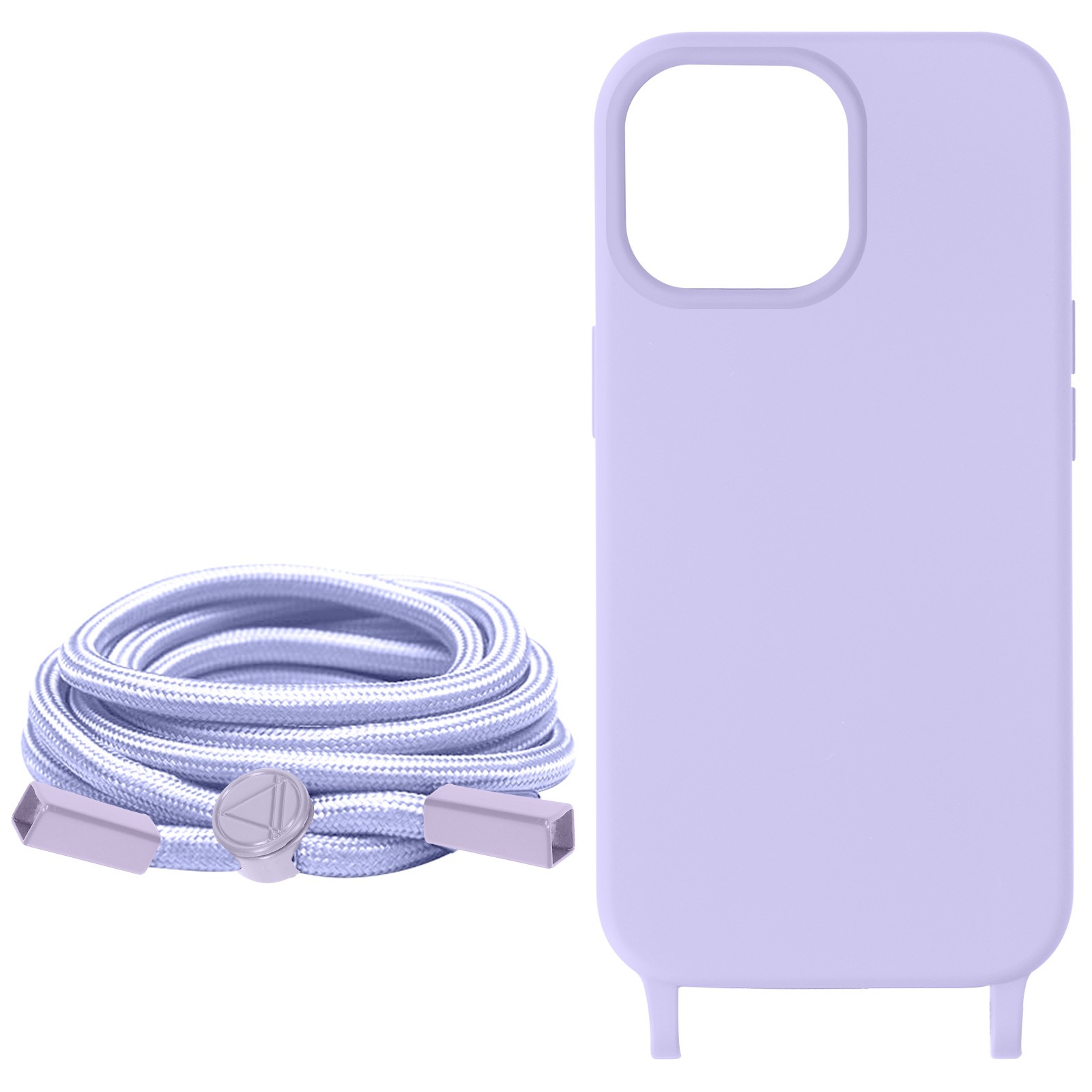 Coque iPhone 15 Pro Max antichoc violet clair chaîne nylon 80 cm intégrée - 2