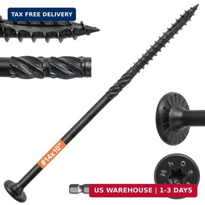 #14 x 10 Wood Structural Lag Screws 54Pcs Star Drive Decking Wood Screws, Rust R