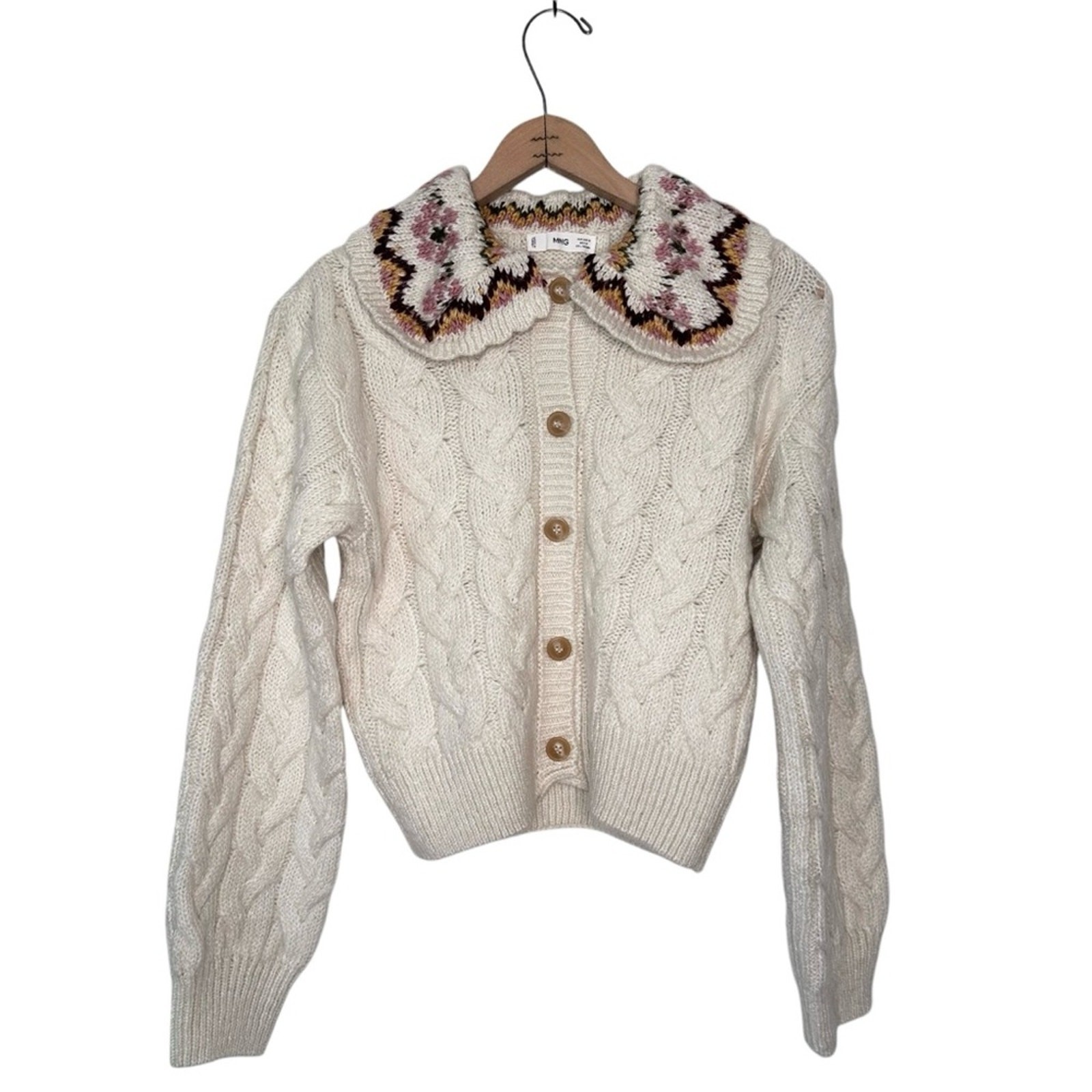 Mango Woman's Cable Knit Button Front Cardigan St… - image 1