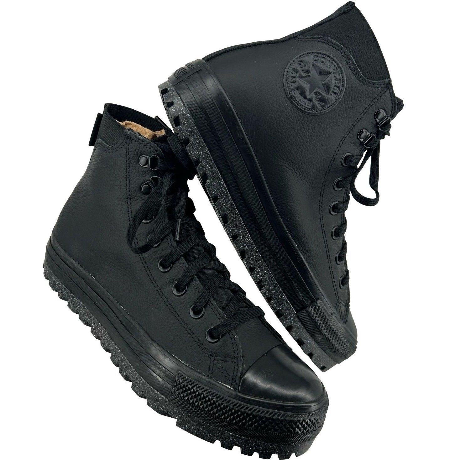 Men's Black Leather Converse Chuck Taylor All Star City Trek Sneakers Boots 9.5M