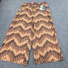 Democracy Luxe Touch Premium Wide Leg Cropped Pants Geometric Print Size L