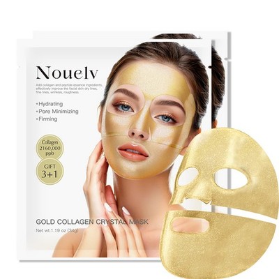 24K Gold Bio Collagen Face Mask, Hydrating 1 Count (Pack of 2) 