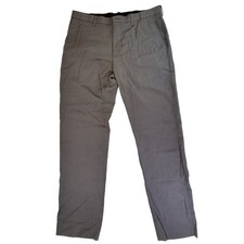 Marc Anthony Mens Gray Slim Fit Dress Pants Flat Front Pleated 34x34