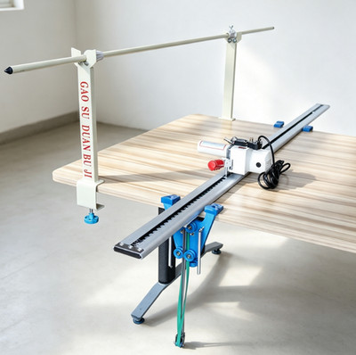 High Speed Fabric Cloth Cutter with 86.6'' Railway Digital Counter 110V 200W