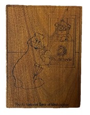 BIGFOOT COIN BANK Pacific National Bank of Washington Wooden Rare