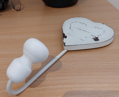 Brandneu Shabby Chic Französisch Creme Herz Einzelhaken