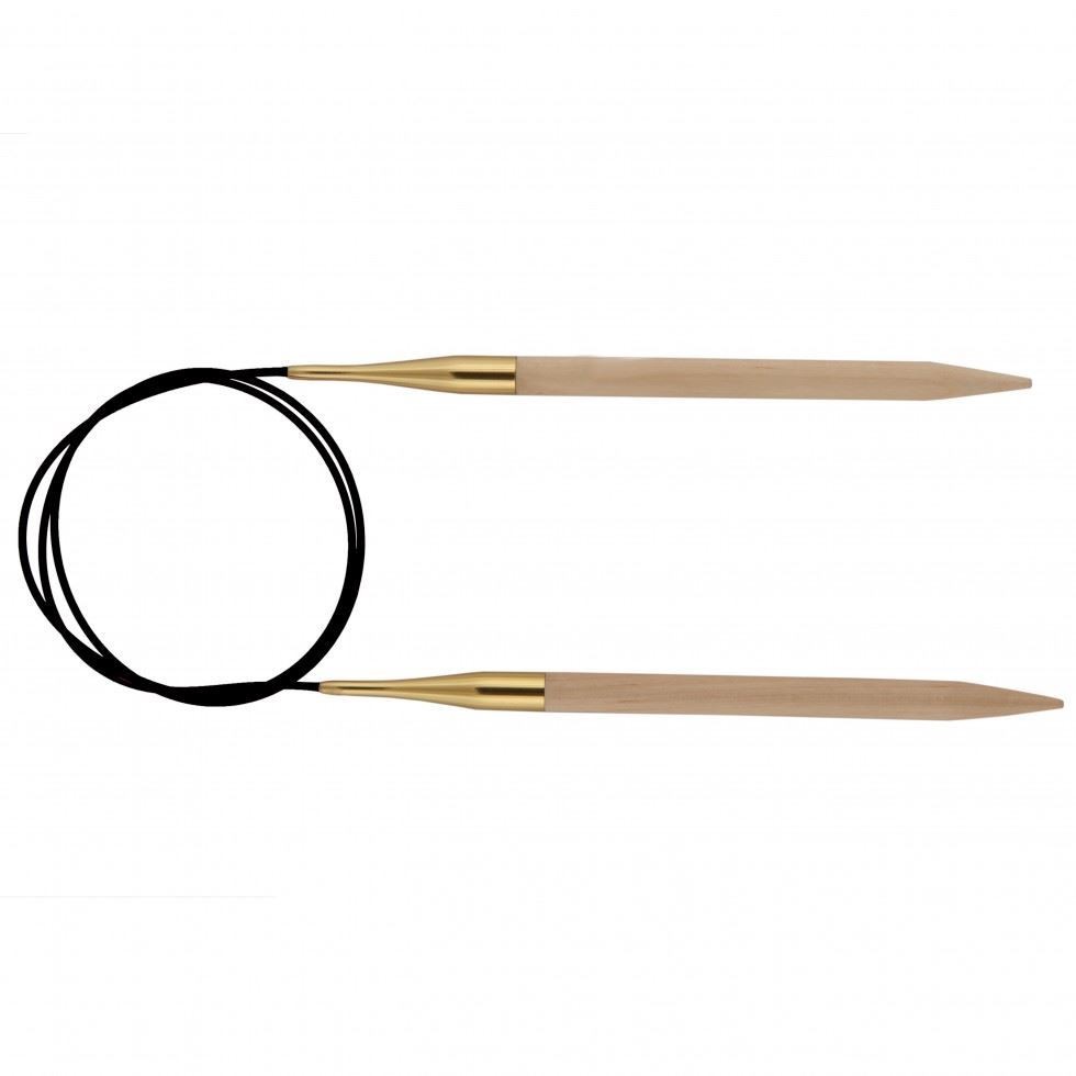 Ferri Circolari Fissi KnitPro Basix In Legno Di Faggio - 100 Cm X 12 Mm - Colore Betulla - 3