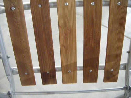 Vintage Aluminum Wooden Slat Folding Lawn Chair-31" Tall - Picture 4 of 8