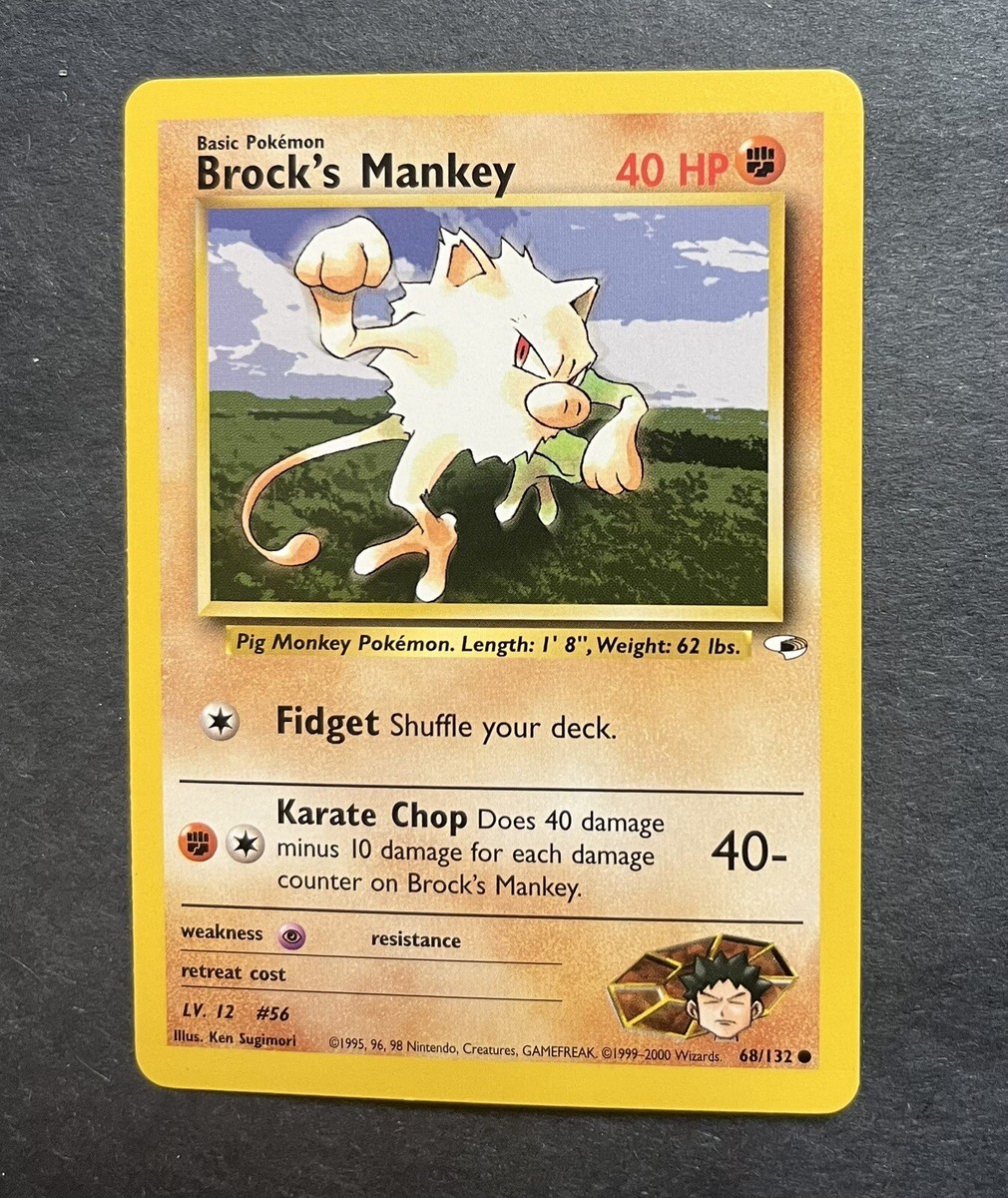 Pokemon TCG Brock's Mankey Gym Heroes 68/132 Unlimited Regular