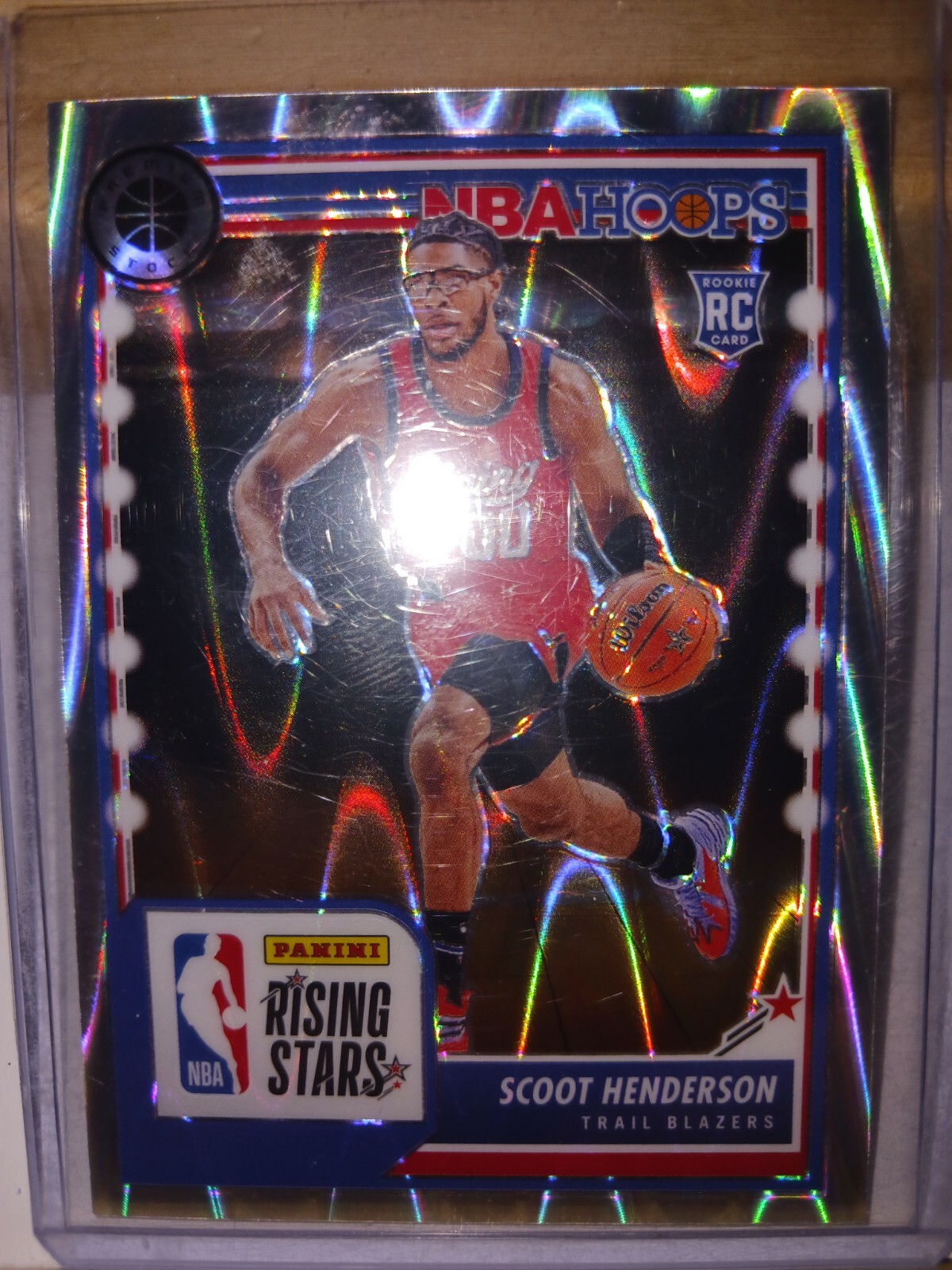 Scoot Henderson 2023-24 NBA Hoops Premium Stock Rising Stars Seismic Prizm #280