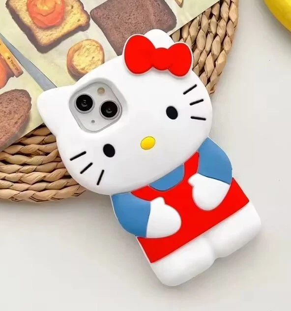Hello Kitty 3D Cartoon Bow Case For All iPhone Anti Fall Silicone Cases Cover - Image 4 of 4