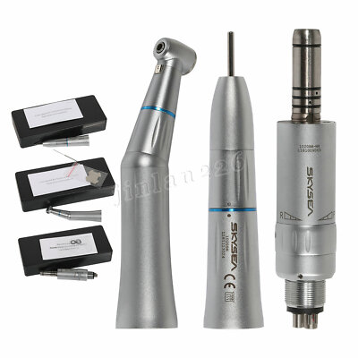 Dental Slow Speed Inner Water Spray Contra Angle Straight Motor Handpiece 4HOLE