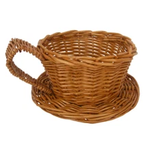 Wicker Tea Cup Basket Lot of 38 Novelty Gift Coffee Shop Floral Tea Display