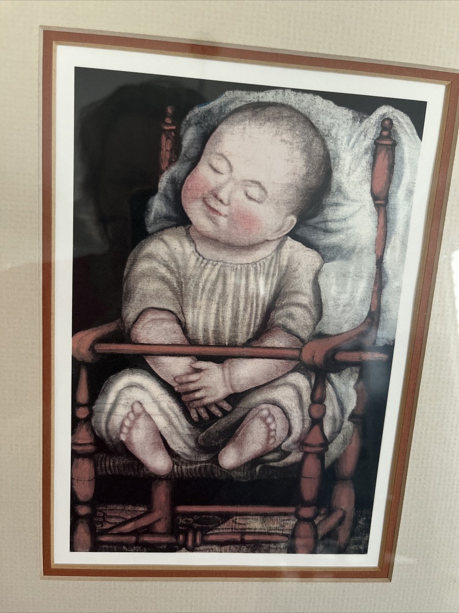 絵画 BABY BABY Vintage AARFAC Williamburg BABY IN RED CHAIR picture framed FOLK