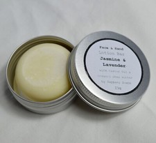 Natural Handmade Lavender Jasmine face hand lotion bar vegan castor oil