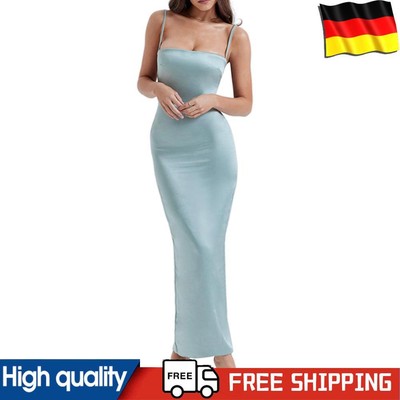 Ladies Bodycon Maxi Dress Elegant Style Summer Long Dress Square Neck Daily Suit
