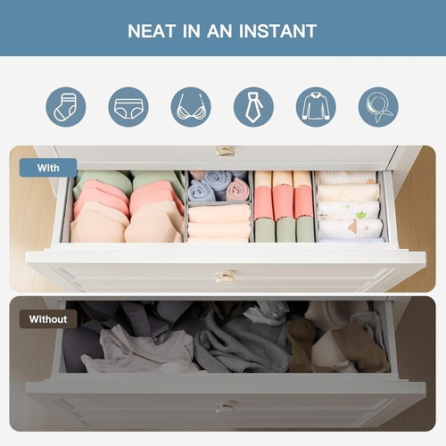 Drawer Organizer Clothes, 10 Pack Dresser Organizer for Baby Clothes, Underwear, - Picture 3 of 11