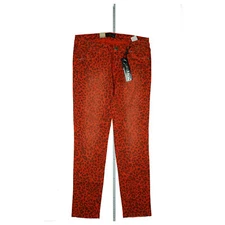 CIMARRON Jakie Women's Jeans Hosestretch Leopard Cropped Size 30 W31 L32 Red New