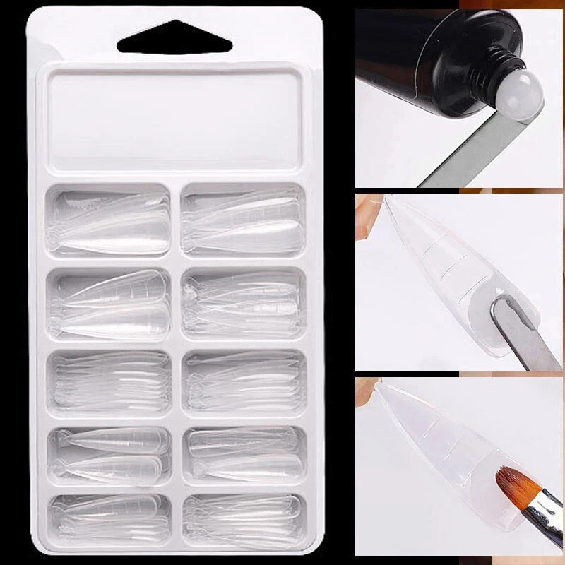 Quick Gel Forms Dual Nail Extension Tips 100/Box For Acrylic Building 10 Sizes э - Image 4 of 4