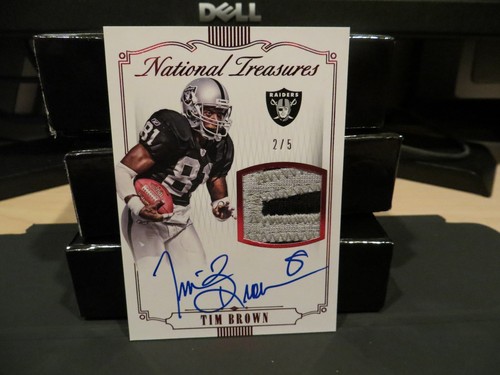 National Treasures On Card Autograph Jersey Raiders Tim Brown 2/5 2015