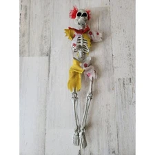 Paper magic 2010 hanging Halloween skeleton clown AS IS prop Decor home scary