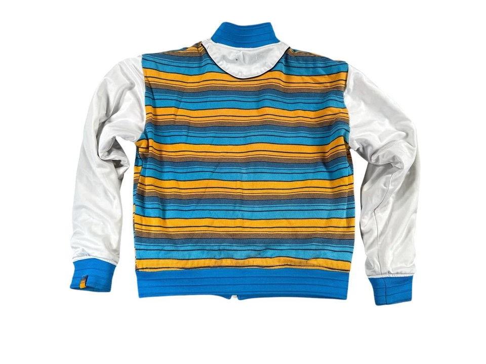 Chaqueta deportiva Coogi vintage para hombre mediana blanca reversible deletrear logotipo cremallera completa Foto 3 de 4