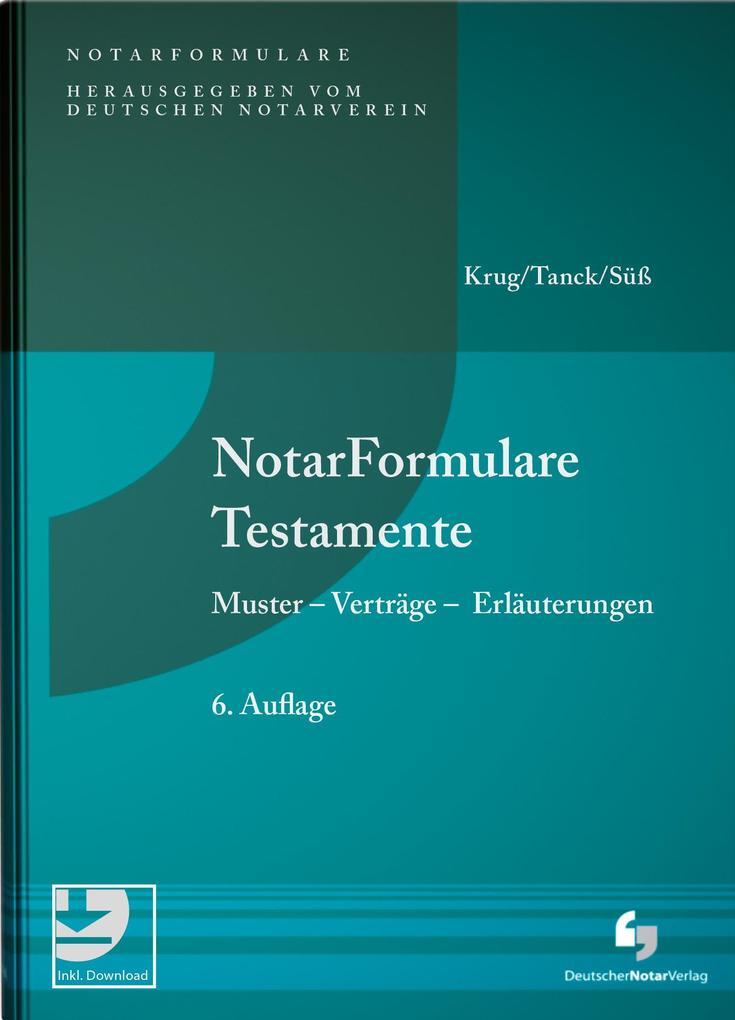 Thumbnail - Notarformulare Testamente | Walter Krug, Manuel Tanck | Deutsch