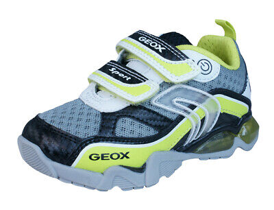Geox J LT Eclipse B Flash Light Boys Hook \u0026 Loop LED Sneakers - White Lime  | eBay