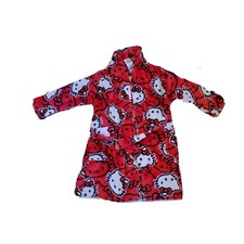 Hello Kitty Robe Girl's Size 4 XS Front Wrap Plush Sanrio Polyester VGUC