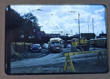 1955 KODACHROME RedMount TORONTO TTC TRAMWAY Trolley Photo Slide Transit CANADA