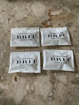4 packs - BURBERRY BRIT RHYTHM Eau De Toilette SPRAY VIAL Women 0.07 oz each