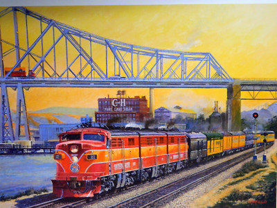 Railroad Art,Winfield,SP''The Overland at Crockett,CA'' ,s/n (7340)