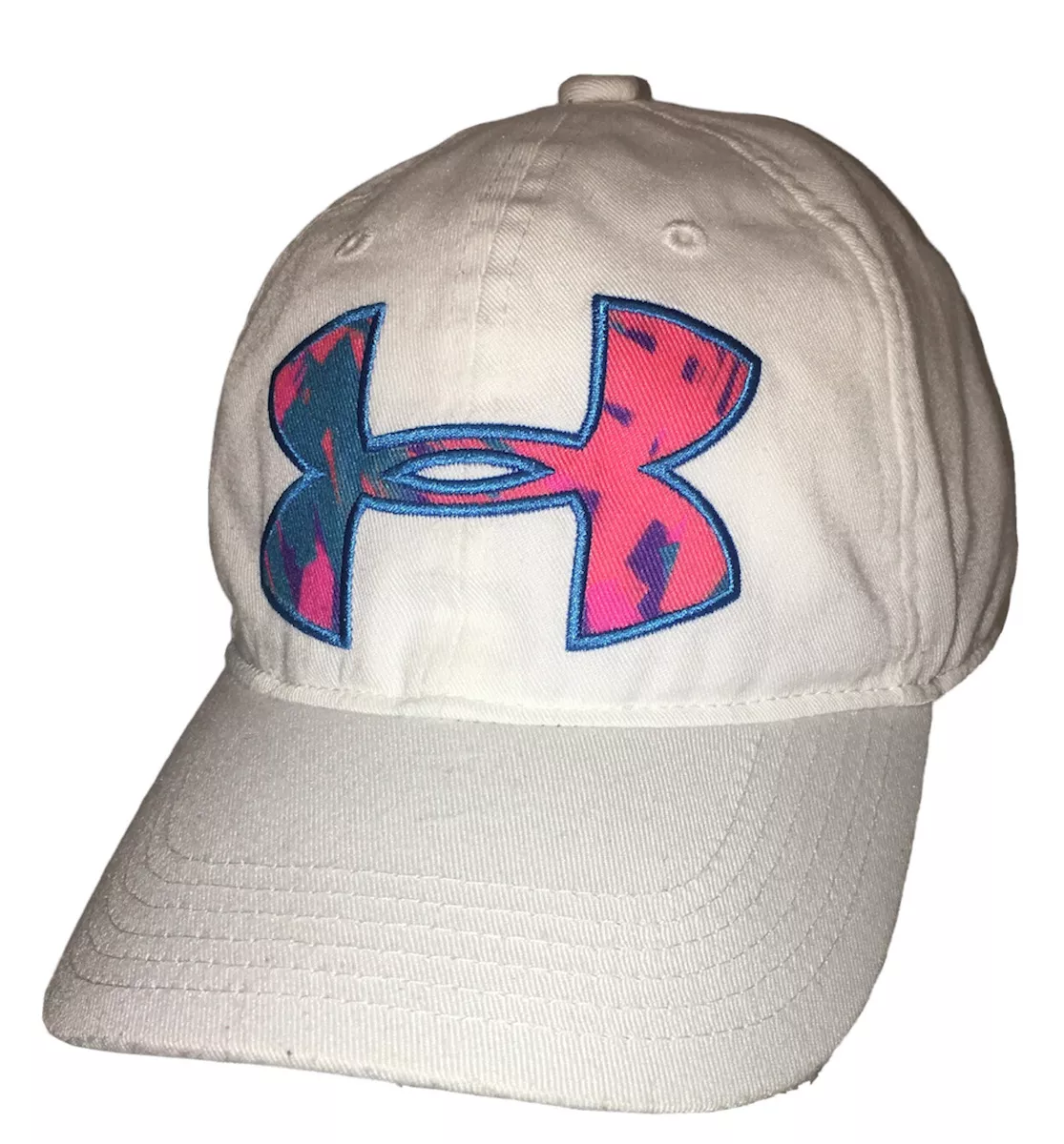 Under Armour Youth White Lightweight Cap Bright Logo UA Hat Girls Boys Kids