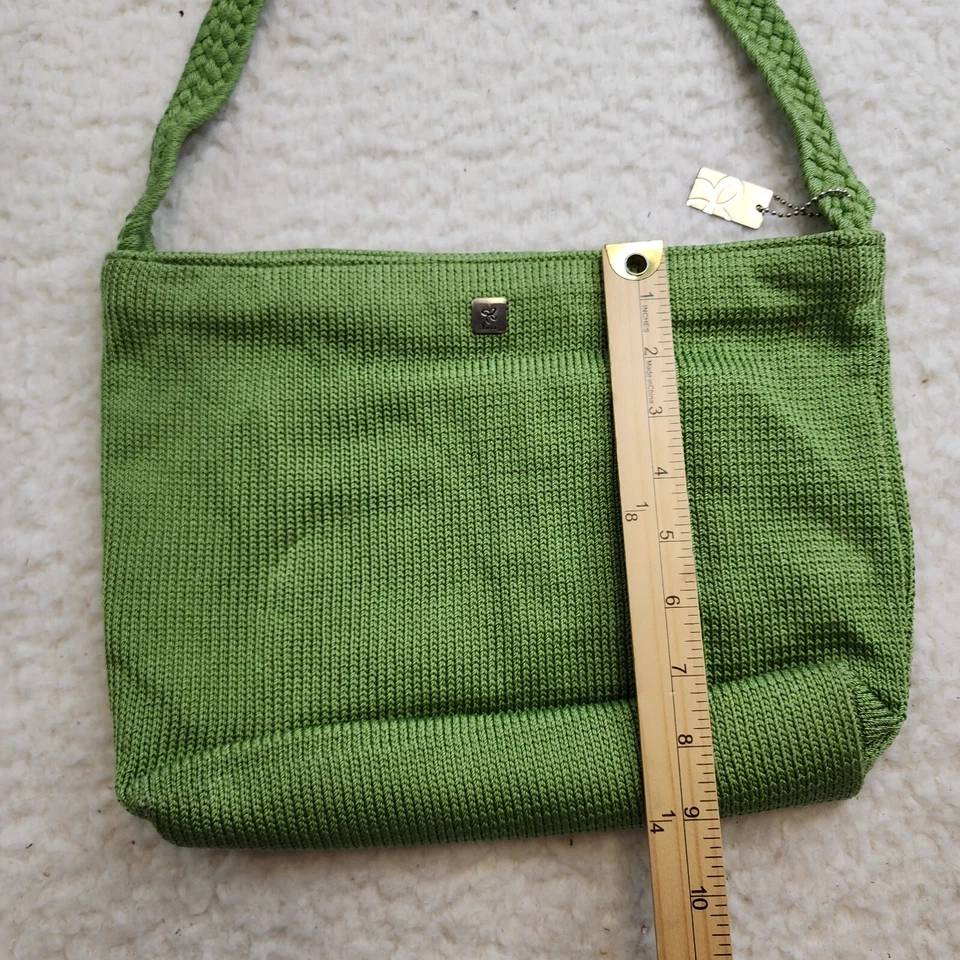 Bolso de Mano Lina Verde Tejido Asa Trenzada Bolso de Hombro Verano Boho Cottage Foto 3 de 4