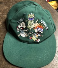 Rugrats Kids Hat 1997 Viacom Vintage Green Adjustable Snapback "We're Doomed"