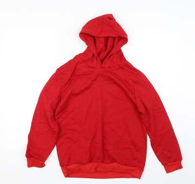 Boys Red Polyester Blend Hoodie Size 9-10 Years