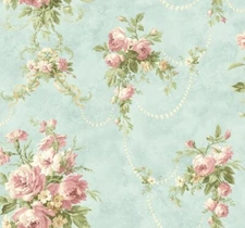 Antebellum Rose Bouquets of Roses Wallpaper by Wallquest SV60502