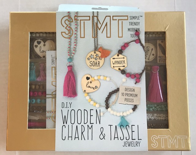 STMT DIY Wooden Charm & Tassel Jewelry Kit New Sealed Design 10 Pieces eBay