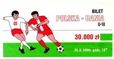 Ticket Poland - Denmark 26.10.1994 U18
