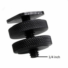 Kood 1/4" Dual Nuts Tripod Mount Screw to Flash Digital Camera Hot Shoe Adapter
