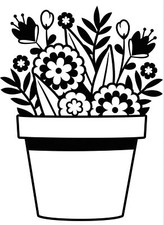 Darice Flowers In Pot Embossing Folder