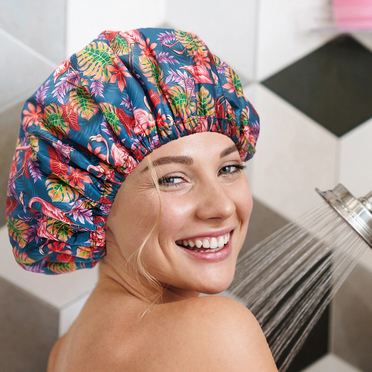 Terry best sale shower cap
