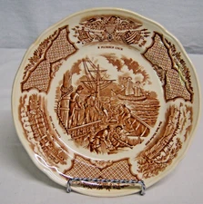 VTG Alfred Meakin FAIR WINDS Brown Staffordshire England 7" Bread Butter Plate