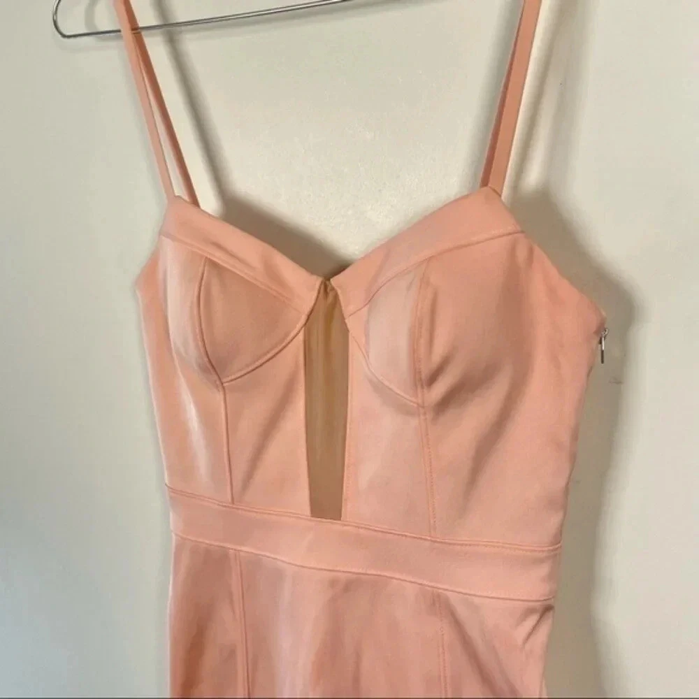 Abito corsetto bustier Alexander Wang rosa chiaro pannello rete‎ in nettare taglia 0 nuovo senza etichette