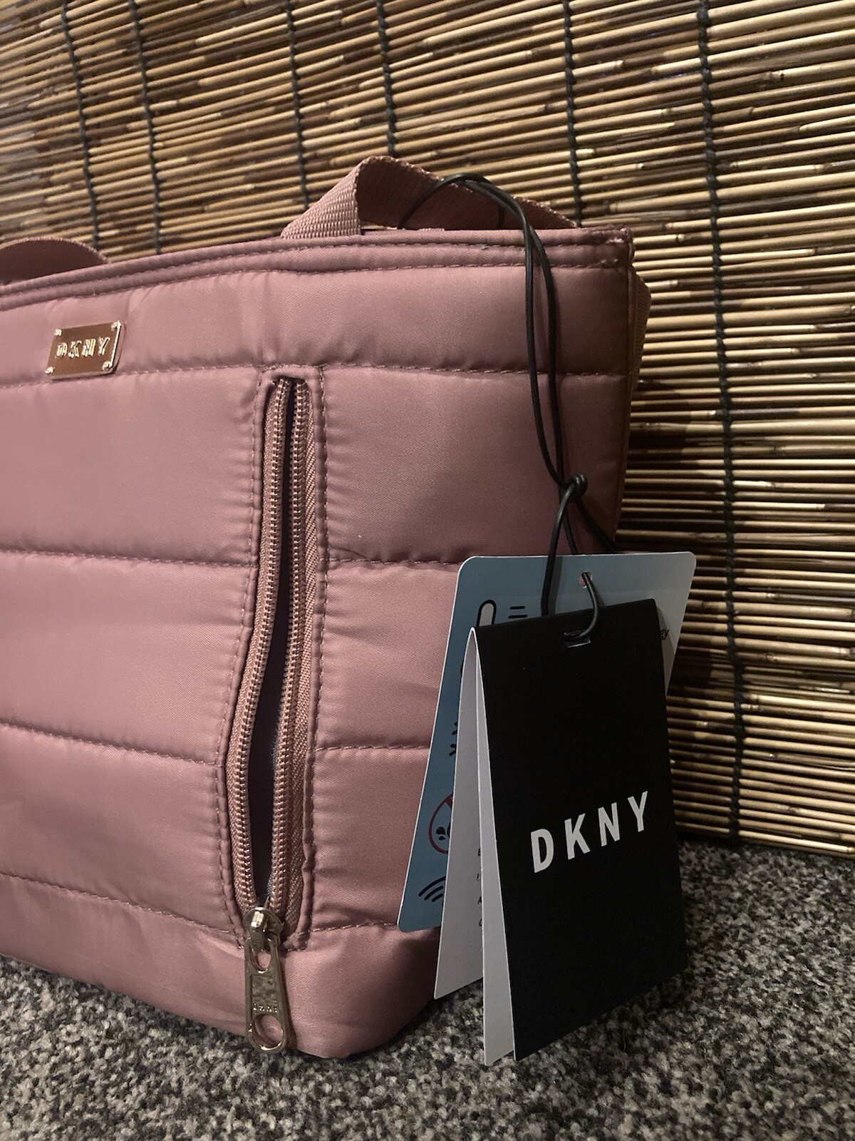 DKNY Logo Insulated Water Resistant Lunch Cool Bag Tote Rose Pink New RRP £90 image 3