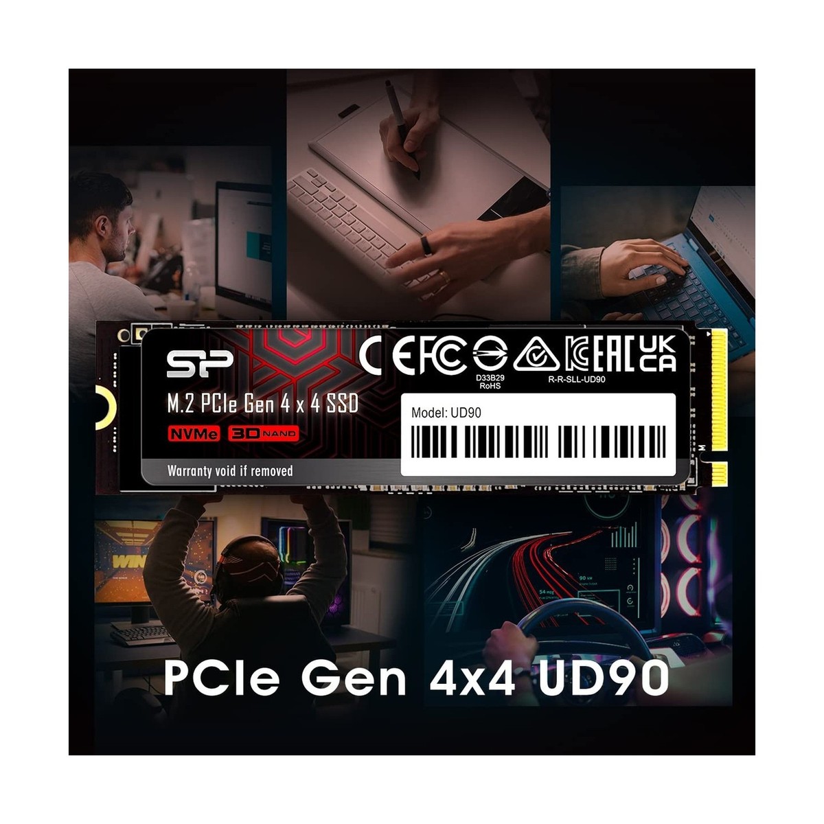 Silicon Power 2TB UD90 NVMe 4.0 Gen4 PCIe M.2 SSD R/W up to 5,000
