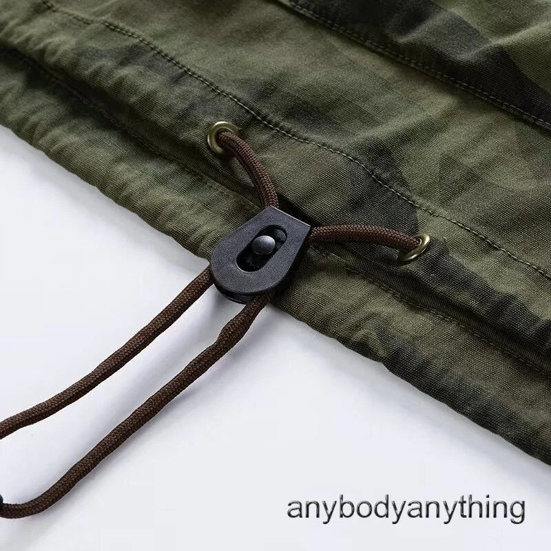 Men's Hooded Camouflage Smock Jacket Army Green Pullover Pocket Coat Top Outwear image 13