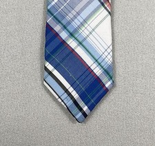 Original Penguin Munsingwear Neck Tie Mens Skinny Blue Diagonal Plaid 58  x 2  